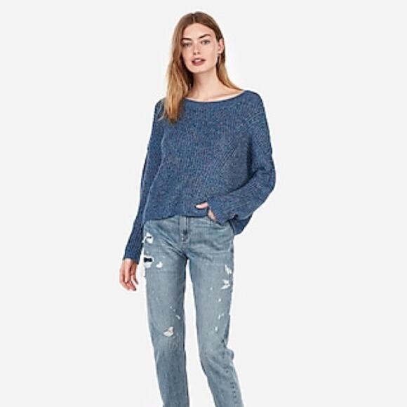 Express Cable Knit Split Back Sweater - Picture 8 of 10